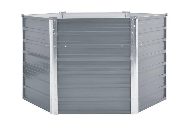Høybed galvanisert stål 129x129x77 cm grå - Hagemøbler - Øvrig utendørs - Tilbehør utendørs - Hagekrukker