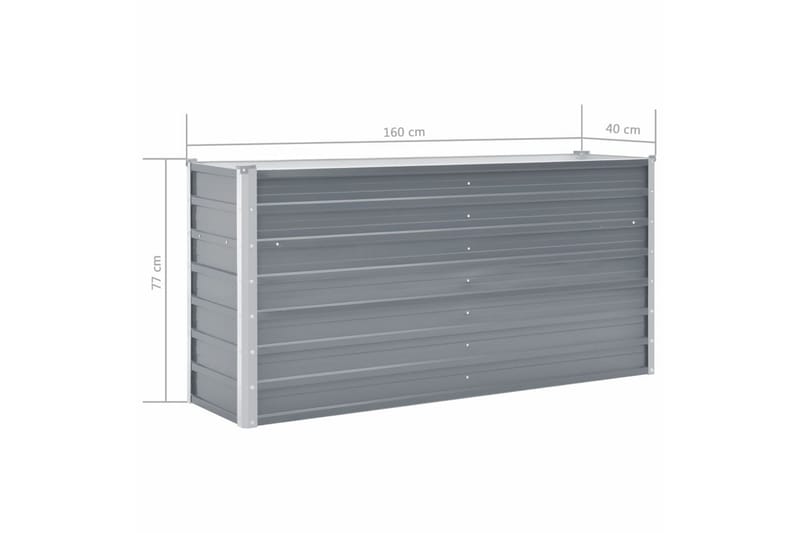 Høybed galvanisert stål 160x40x77 cm grå - Hagemøbler - Øvrig utendørs - Tilbehør utendørs - Hagekrukker