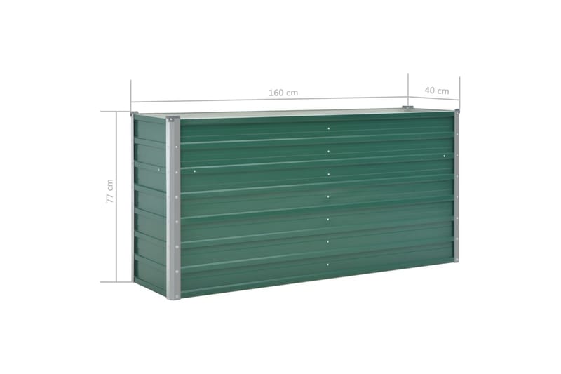 Høybed galvanisert stål 160x40x77 cm grønn - Hagemøbler - Øvrig utendørs - Tilbehør utendørs - Hagekrukker