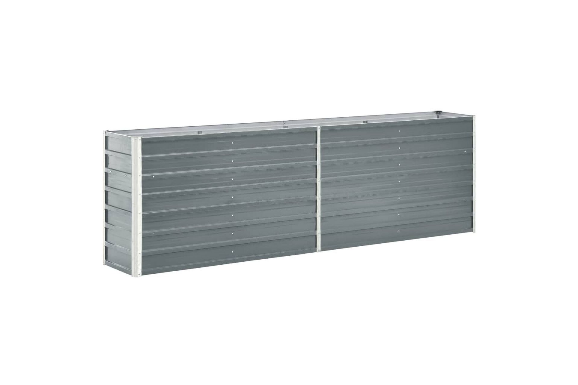 Høybed galvanisert stål 240x40x77 cm grå - Hagemøbler - Øvrig utendørs - Tilbehør utendørs - Hagekrukker