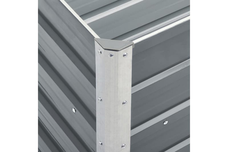 Høybed galvanisert stål 240x40x77 cm grå - Hagemøbler - Øvrig utendørs - Tilbehør utendørs - Hagekrukker