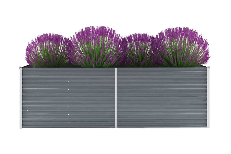 Høybed galvanisert stål 240x80x77 cm grå - Hagemøbler - Øvrig utendørs - Tilbehør utendørs - Hagekrukker