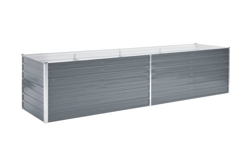 Høybed galvanisert stål 320x80x77 cm grå - Hagemøbler - Øvrig utendørs - Tilbehør utendørs - Hagekrukker