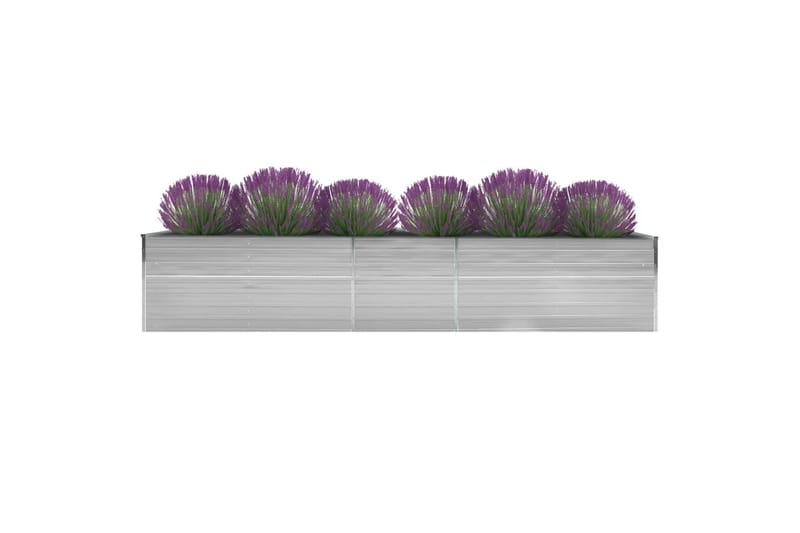 Høybed galvanisert stål 400x80x77 cm grå - Hagemøbler - Øvrig utendørs - Tilbehør utendørs - Hagekrukker