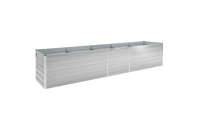 Høybed galvanisert stål 400x80x77 cm grå - Hagemøbler - Øvrig utendørs - Tilbehør utendørs - Hagekrukker