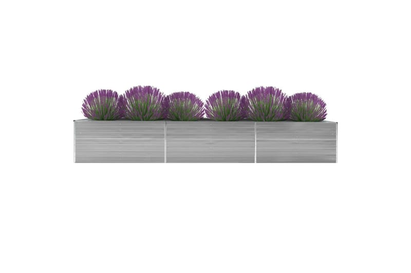 Høybed galvanisert stål 480x80x45 cm grå - Hagemøbler - Øvrig utendørs - Tilbehør utendørs - Hagekrukker
