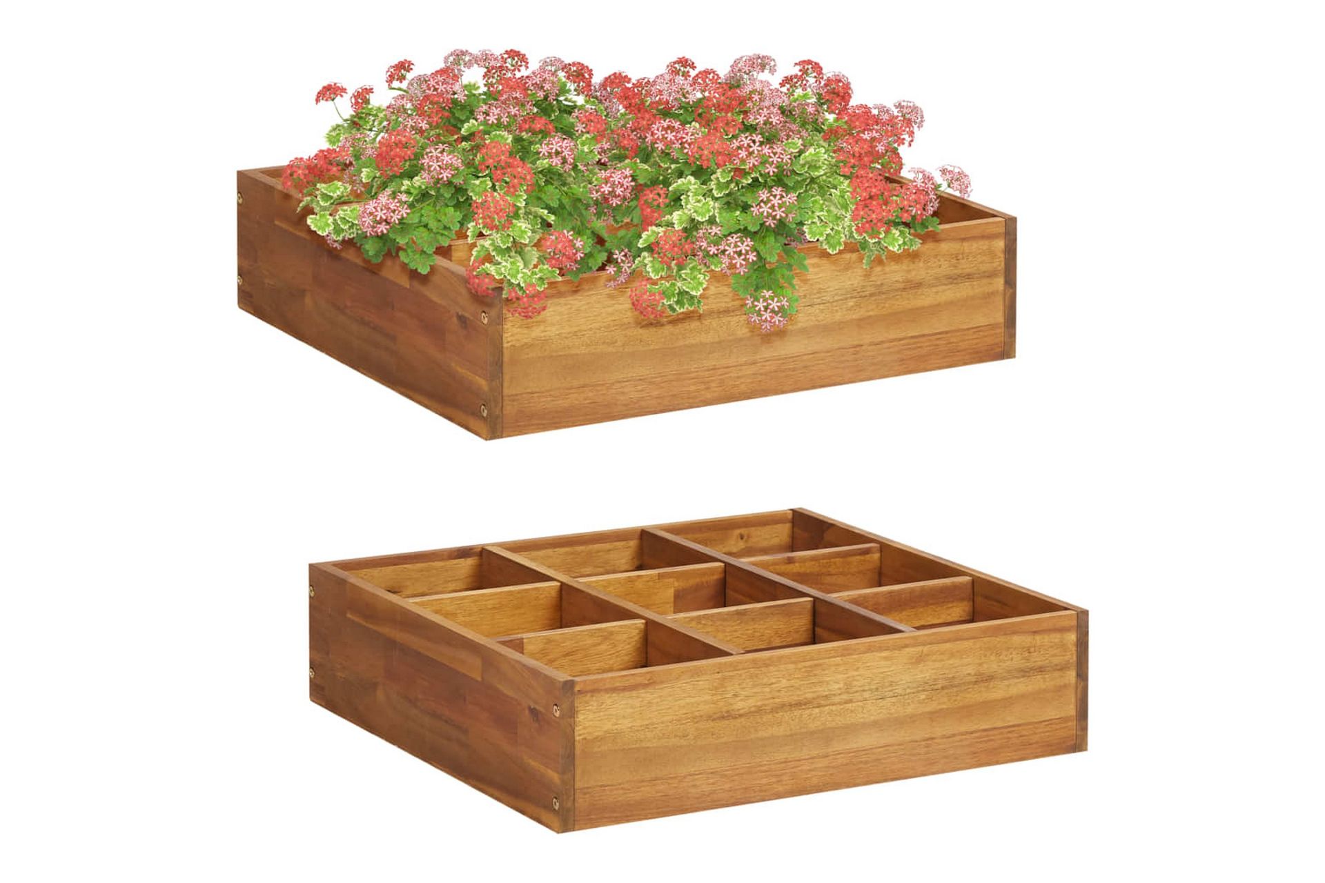 Høybed heltre akasie 60x60x15 cm - Hagemøbler - Øvrig utendørs - Tilbehør utendørs - Hagekrukker