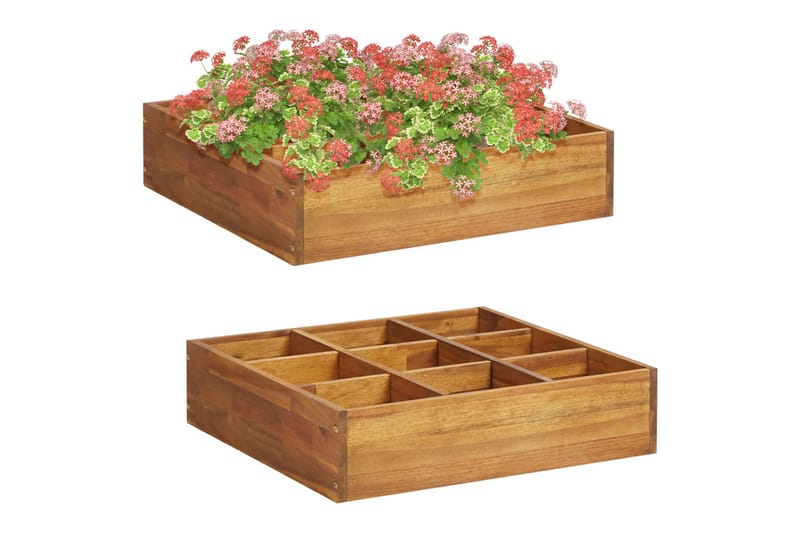 Høybed heltre akasie 60x60x15 cm - Hagemøbler - Øvrig utendørs - Tilbehør utendørs - Hagekrukker