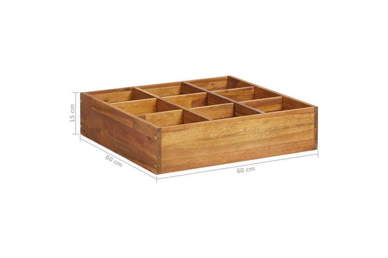 Høybed heltre akasie 60x60x15 cm - Hagemøbler - Øvrig utendørs - Tilbehør utendørs - Hagekrukker