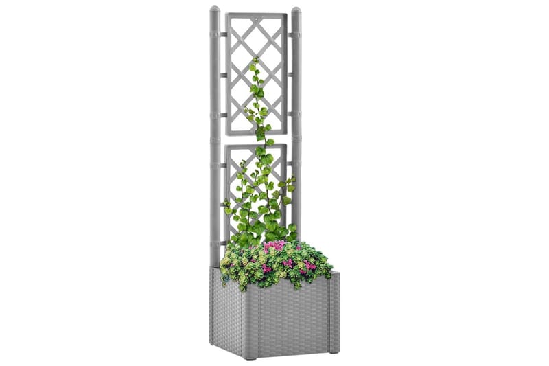Høybed med espalier og selvvanningssystem grå - Grå - Hagemøbler - Øvrig utendørs - Tilbehør utendørs - Hagekrukker