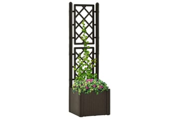 Høybed med espalier og selvvanningssystem mocca - Brun - Hagemøbler - Øvrig utendørs - Tilbehør utendørs - Hagekrukker