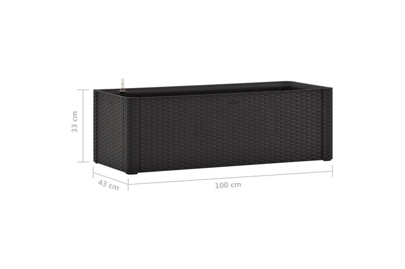 Høybed med selvvanningssystem antrasitt 100x43x33 cm - Antrasittgrå - Hagemøbler - Øvrig utendørs - Tilbehør utendørs - Hagekrukker