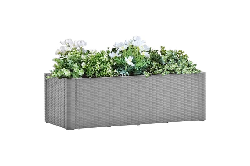 Høybed med selvvanningssystem grå 100x43x33 cm - Grå - Hagemøbler - Øvrig utendørs - Tilbehør utendørs - Hagekrukker