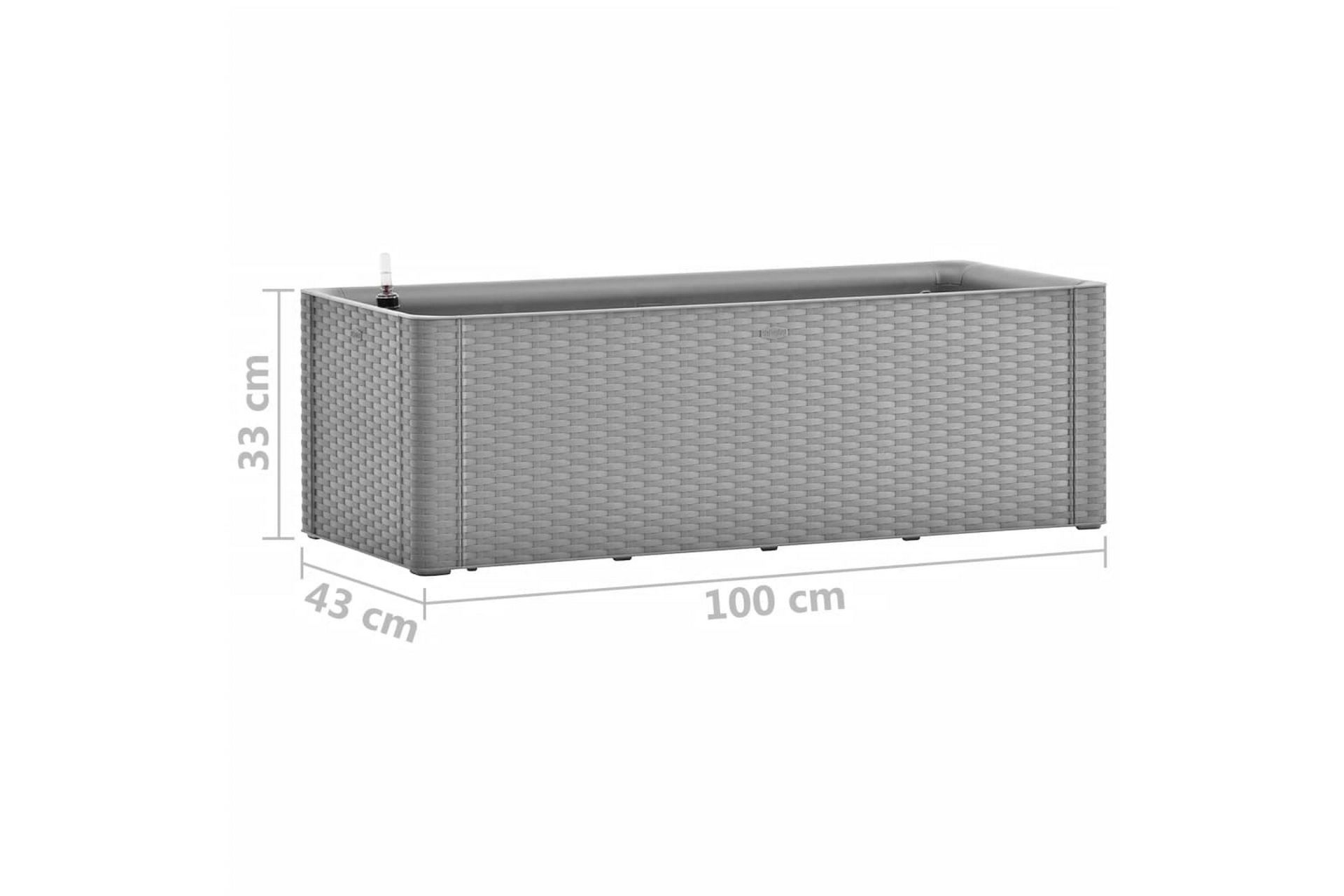 Høybed med selvvanningssystem grå 100x43x33 cm - Grå - Hagemøbler - Øvrig utendørs - Tilbehør utendørs - Hagekrukker