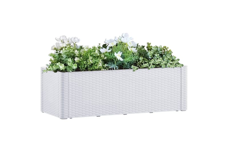 Høybed med selvvanningssystem hvit 100x43x33 cm - Hvit - Blomsterkasser - Hagekrukker