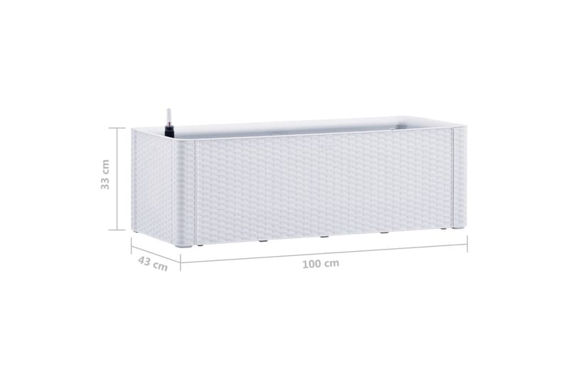 Høybed med selvvanningssystem hvit 100x43x33 cm - Hvit - Hagemøbler - Øvrig utendørs - Tilbehør utendørs - Hagekrukker