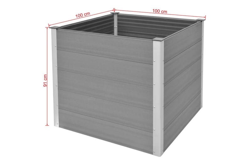 Høybed WPC 100x100x91 cm grå - Hagemøbler - Øvrig utendørs - Tilbehør utendørs - Hagekrukker