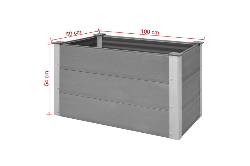 Høybed WPC 100x50x54 cm grå - Hagemøbler - Øvrig utendørs - Tilbehør utendørs - Hagekrukker