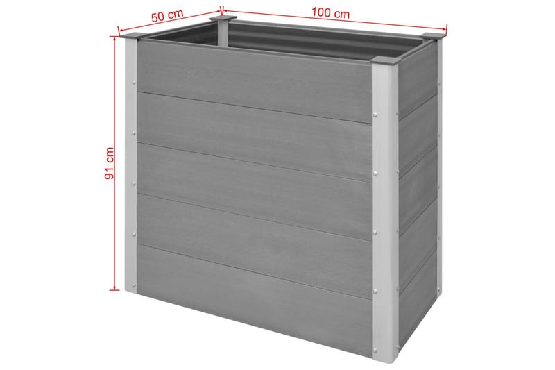 Høybed WPC 100x50x91 cm grå - Hagemøbler - Øvrig utendørs - Tilbehør utendørs - Hagekrukker