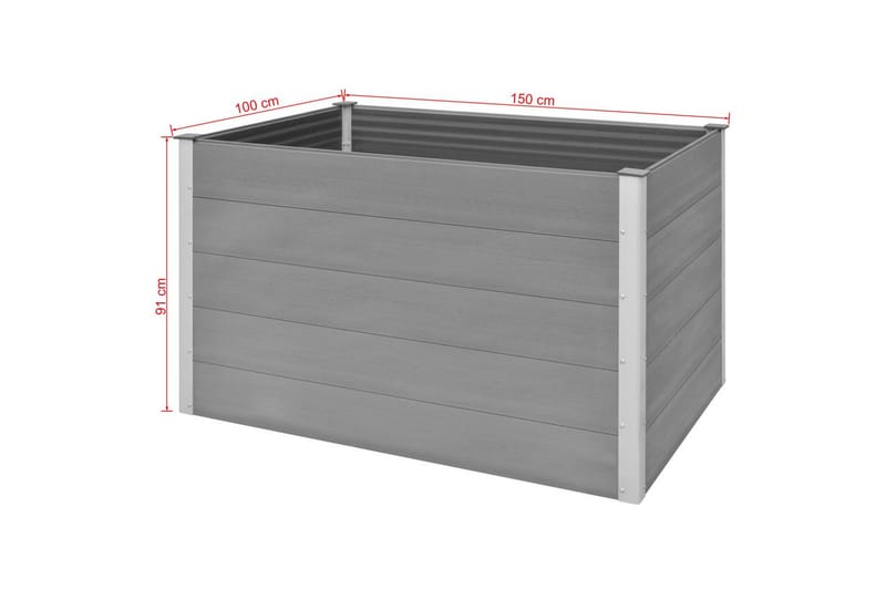 Høybed WPC 150x100x91 cm grå - Hagemøbler - Øvrig utendørs - Tilbehør utendørs - Hagekrukker