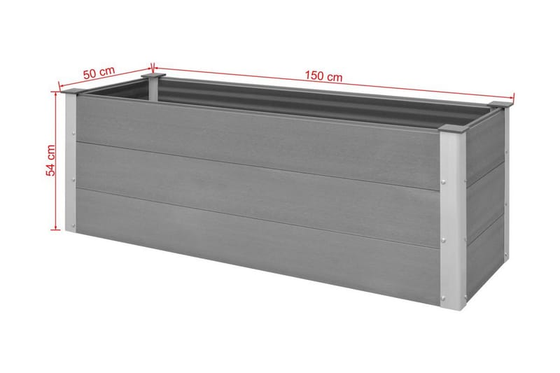 Høybed WPC 150x50x54 cm grå - Hagemøbler - Øvrig utendørs - Tilbehør utendørs - Hagekrukker