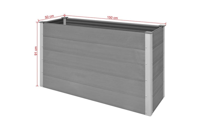 Høybed WPC 150x50x91 cm grå - Hagemøbler - Øvrig utendørs - Tilbehør utendørs - Hagekrukker