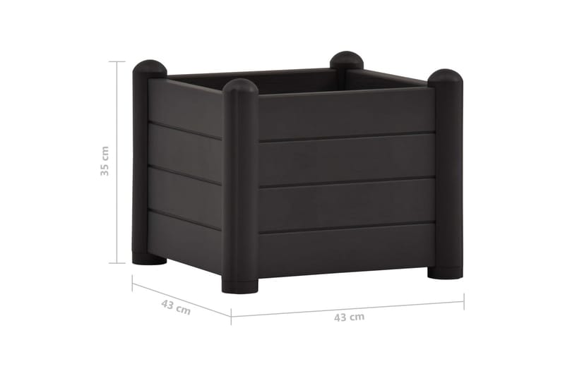 Høybed PP antrasitt 43x43x35 cm - Antrasittgrå - Hagemøbler - Øvrig utendørs - Tilbehør utendørs - Hagekrukker
