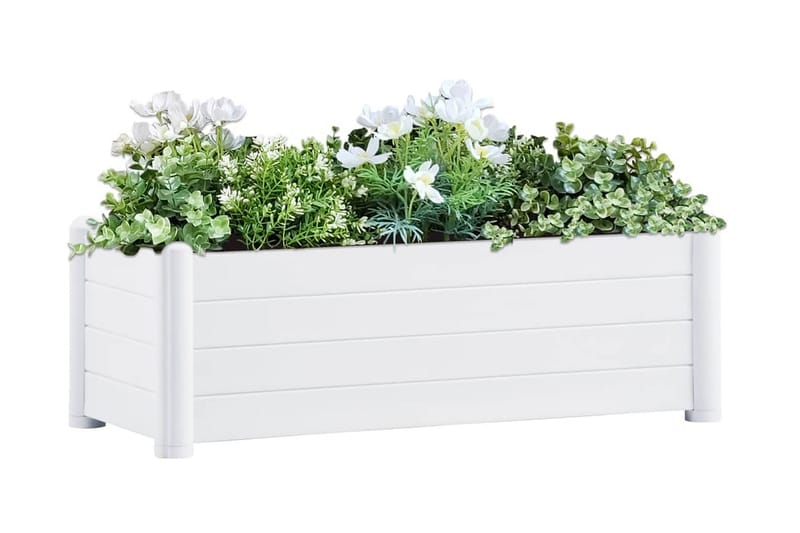 Høybed PP hvit 100x43x35 cm - Hvit - Hagemøbler - Øvrig utendørs - Tilbehør utendørs - Hagekrukker