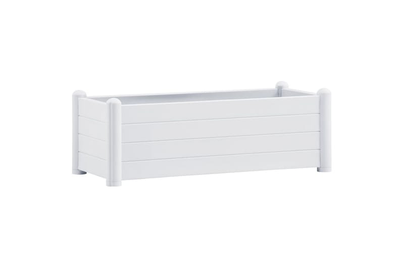 Høybed PP hvit 100x43x35 cm - Hvit - Hagemøbler - Øvrig utendørs - Tilbehør utendørs - Hagekrukker