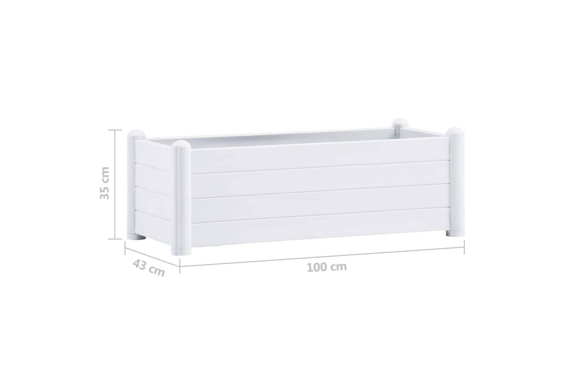 Høybed PP hvit 100x43x35 cm - Hvit - Hagemøbler - Øvrig utendørs - Tilbehør utendørs - Hagekrukker