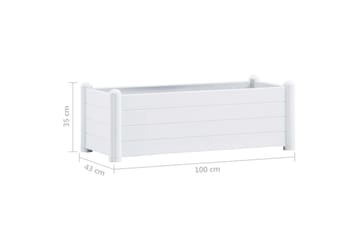Høybed PP hvit 100x43x35 cm - Hvit - Hagemøbler - Øvrig utendørs - Tilbehør utendørs - Hagekrukker