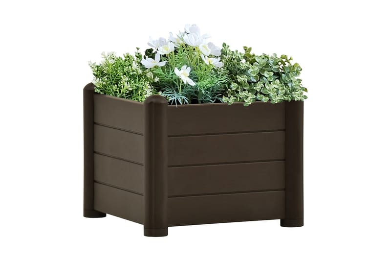 Høybed PP mocca 43x43x35 cm - Brun - Hagemøbler - Øvrig utendørs - Tilbehør utendørs - Hagekrukker