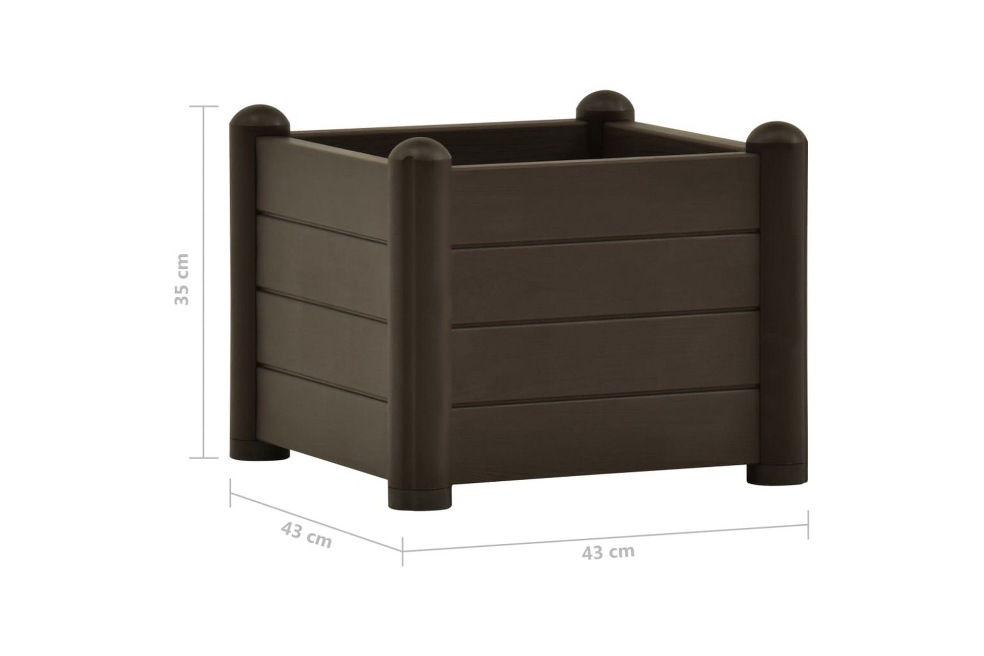 Høybed PP mocca 43x43x35 cm - Brun - Hagemøbler - Øvrig utendørs - Tilbehør utendørs - Hagekrukker