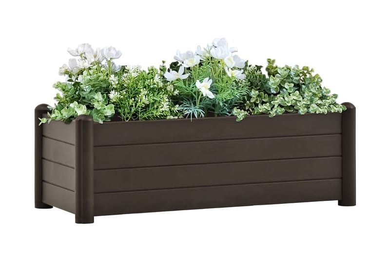 Høybed PP mocca 100x43x35 cm - Brun - Hagemøbler - Øvrig utendørs - Tilbehør utendørs - Hagekrukker
