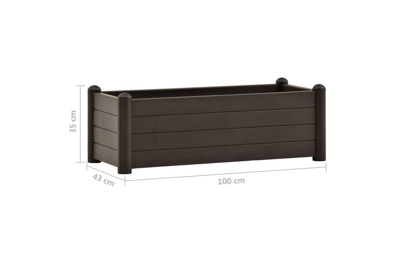 Høybed PP mocca 100x43x35 cm - Brun - Hagemøbler - Øvrig utendørs - Tilbehør utendørs - Hagekrukker
