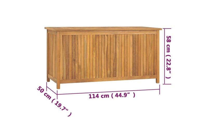 Hageboks 114x50x58 cm heltre teak - Brun - Hagemøbler - Øvrig utendørs - Tilbehør utendørs - Hagekrukker