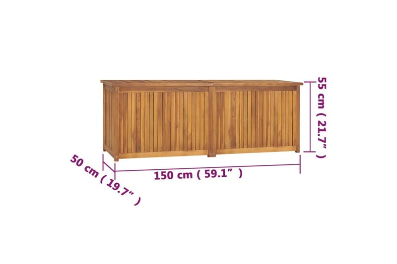 Hageboks 150x50x53 cm heltre teak - Brun - Blomsterkasser - Hagekrukker