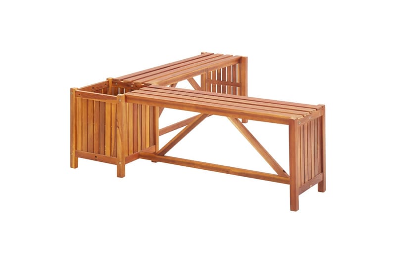 Hagehjørnebenk med plantekasse 117x117x40 cm heltre akasie - Hagemøbler - Øvrig utendørs - Tilbehør utendørs - Hagekrukker