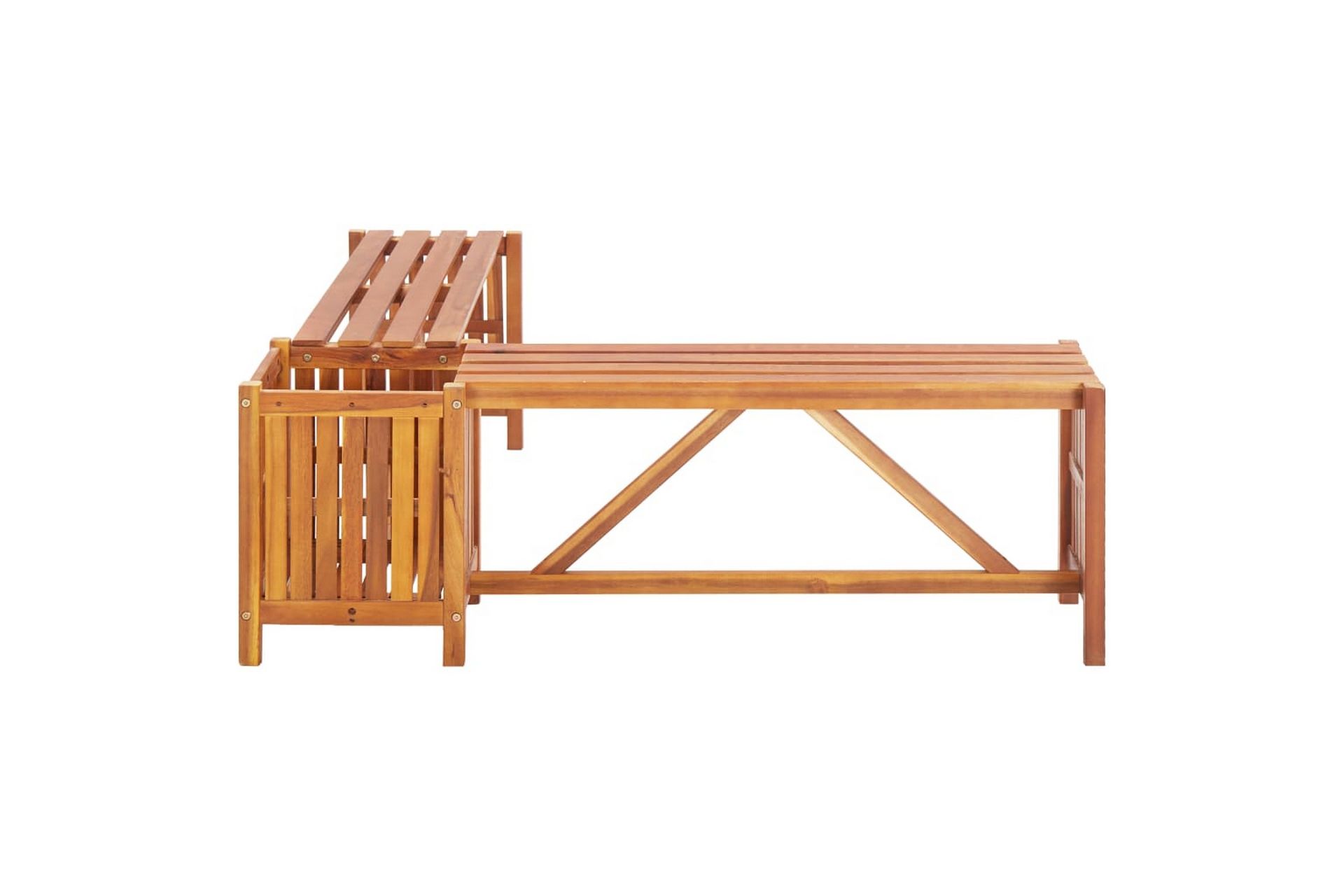 Hagehjørnebenk med plantekasse 117x117x40 cm heltre akasie - Hagemøbler - Øvrig utendørs - Tilbehør utendørs - Hagekrukker