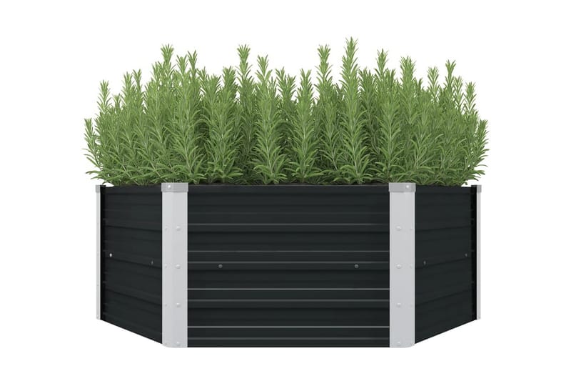 Hevet blomsterkasse antrasitt 129x129x45 cm galvanisert stål - Grå - Hagemøbler - Øvrig utendørs - Tilbehør utendørs - Hagekrukker