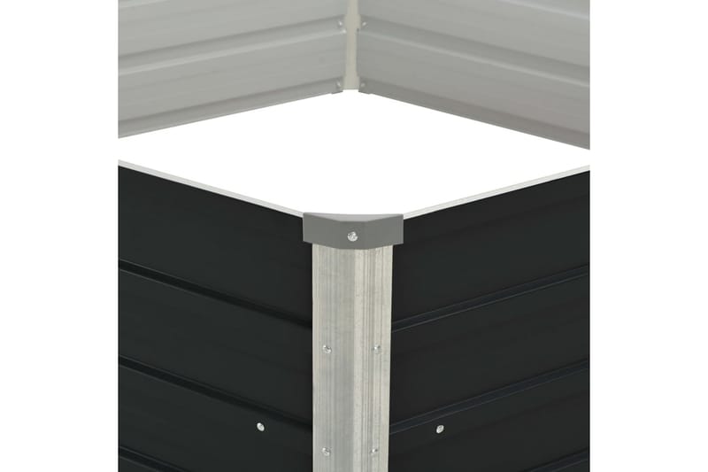 Hevet blomsterkasse antrasitt 129x129x45 cm galvanisert stål - Grå - Hagemøbler - Øvrig utendørs - Tilbehør utendørs - Hagekrukker