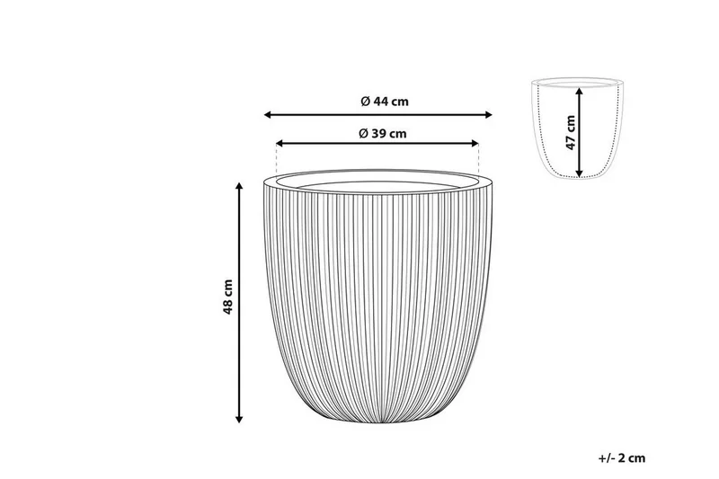 Krukke 44 x 44 x 48 cm grå CHIOS - Grå - Hagemøbler - Øvrig utendørs - Tilbehør utendørs - Hagekrukker