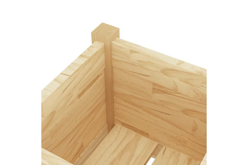 Plantekasse 31x31x70 cm heltre furu - Brun - Hagemøbler - Øvrig utendørs - Tilbehør utendørs - Hagekrukker