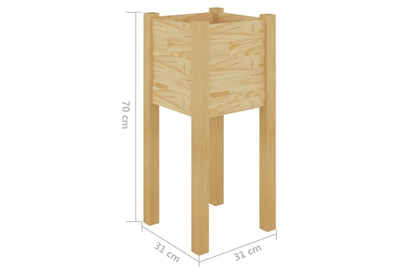 Plantekasse 31x31x70 cm heltre furu - Brun - Blomsterkasser - Hagekrukker