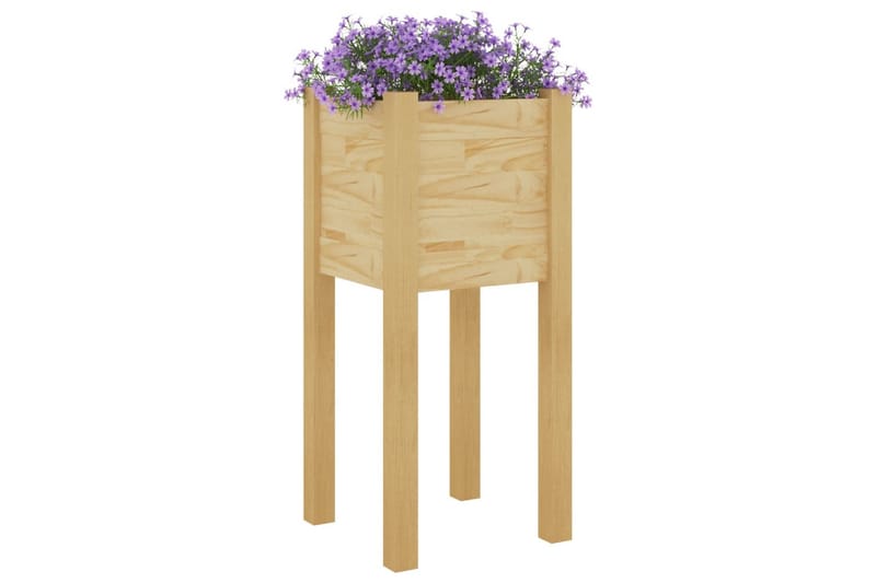 Plantekasse 31x31x70 cm heltre furu - Brun - Blomsterkasser - Hagekrukker