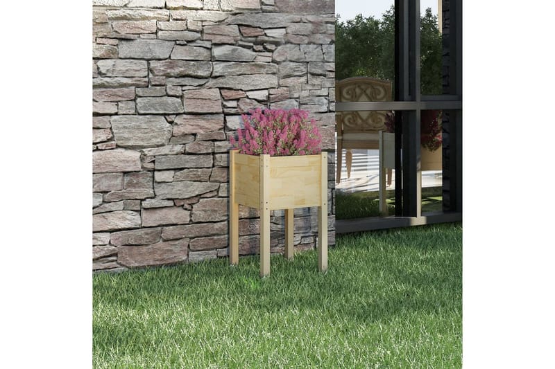 Plantekasse 40x40x70 cm heltre furu - Brun - Hagemøbler - Øvrig utendørs - Tilbehør utendørs - Hagekrukker