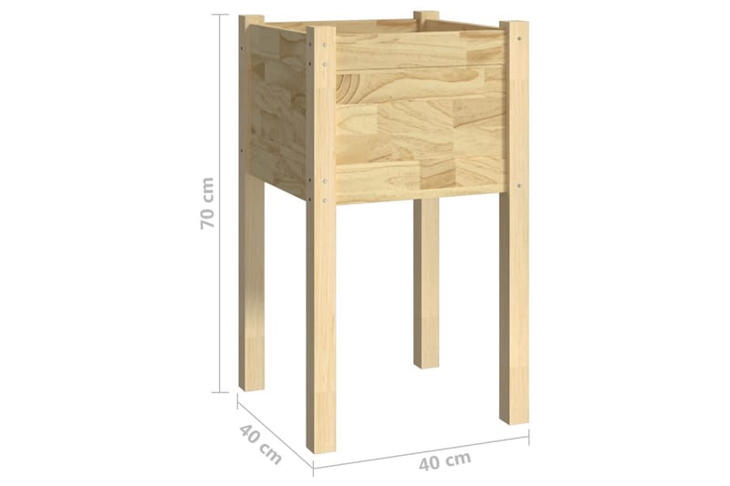 Plantekasse 40x40x70 cm heltre furu - Brun - Blomsterkasser - Hagekrukker