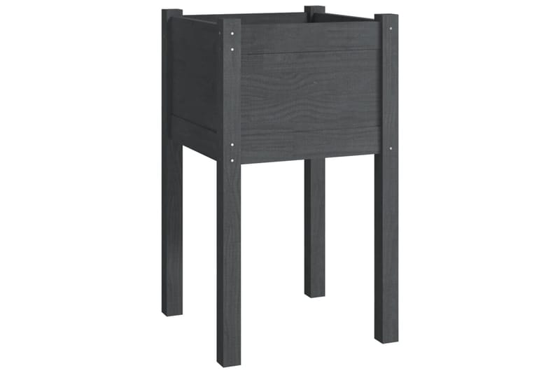 Plantekasse 40x40x70 cm heltre furu grå - Grå - Hagemøbler - Øvrig utendørs - Tilbehør utendørs - Hagekrukker