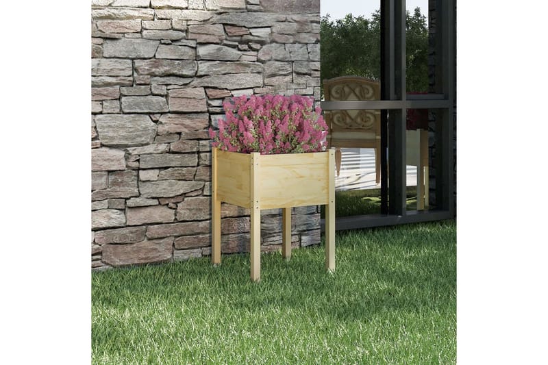 Plantekasse 50x50x70 cm heltre furu - Brun - Hagemøbler - Øvrig utendørs - Tilbehør utendørs - Hagekrukker