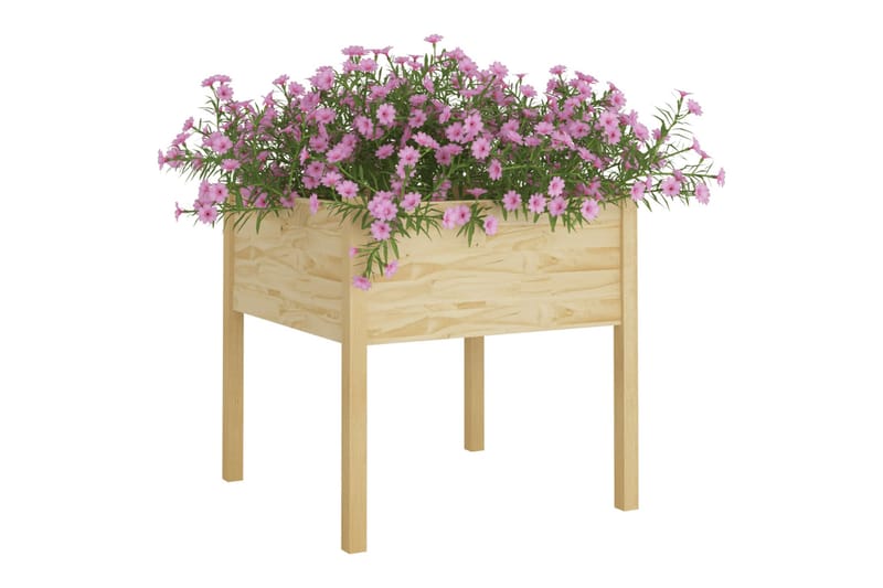 Plantekasse 70x70x70 cm heltre furu - Brun - Hagemøbler - Øvrig utendørs - Tilbehør utendørs - Hagekrukker